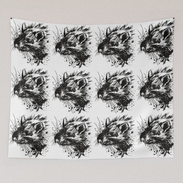 Item preview, Rat Ink Sketch Wildlife Portrait designed and sold by Inkversed.
