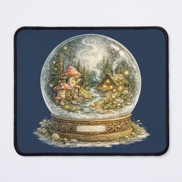 Item preview, Enchanted Forest Snow Globe Watercolor | Magical Cottagecore Woodland Illustration designed and sold by MagicMakerPh⭐⭐⭐⭐⭐.