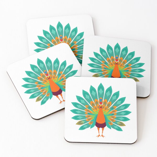 Item preview, Indian Peacock With Open Feathers Geometric - Mode designed and sold by QuirkThreadsCo.