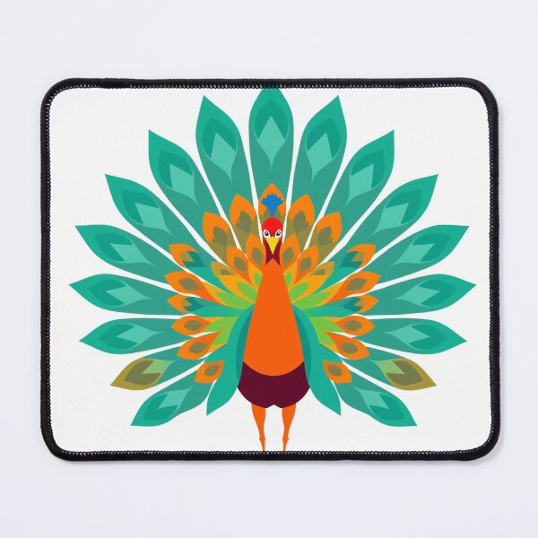Item preview, Indian Peacock With Open Feathers Geometric - Mode designed and sold by QuirkThreadsCo.