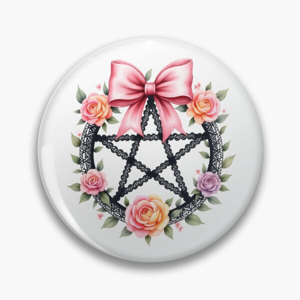 Item preview,  Gothic Romance Lace Pentagram Pastel Floral Wreath designed and sold by Starlett Designs.
