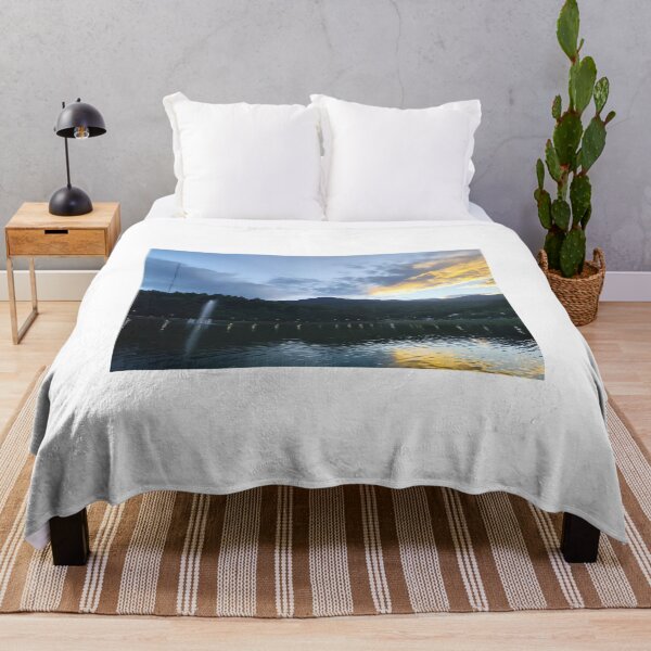 Item preview, Sunset Fountain Reflection Over Tranquil Lake designed and sold by DoiDawn.