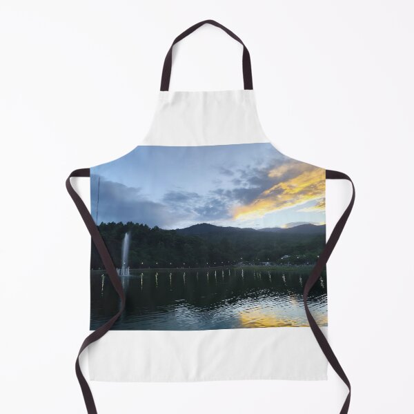 Item preview, Sunset Fountain Reflection Over Tranquil Lake designed and sold by DoiDawn.