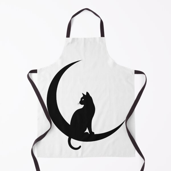 Item preview, Minimalist Black Cat Silhouette Crescent Moon designed and sold by Amir Faysal.