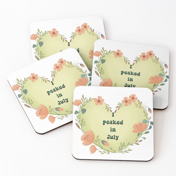 Item preview, Retro Floral Heart I Peaked in July Humorous Illustration designed and sold by StoriesInGrain.
