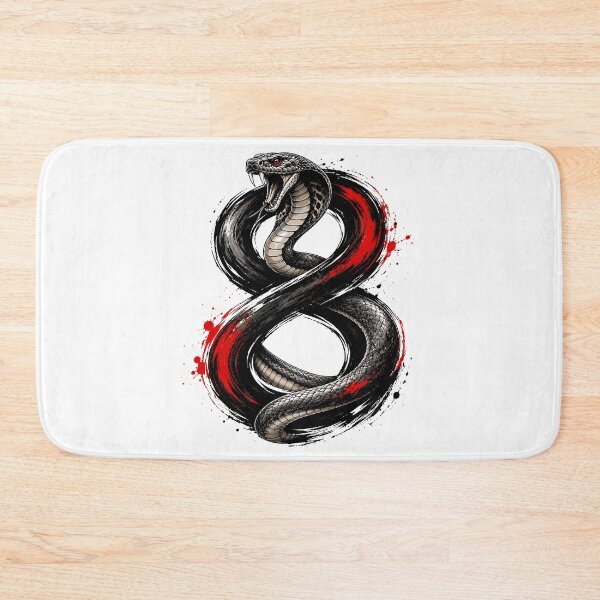 Item preview, Fierce Black Cobra Snake Japanese Ink Brush Style Illustration designed and sold by Krincydigitalart.
