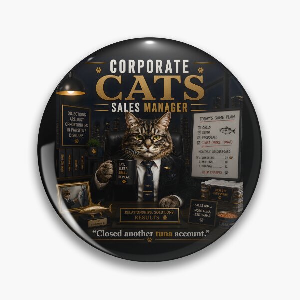 Item preview, Corporate Cats – Sales Manager | Funny Office Cat Meme designed and sold by RockyMemes.