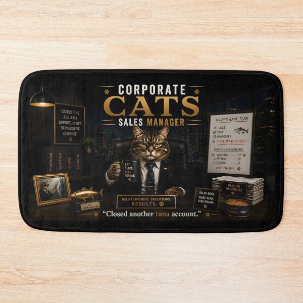 Item preview, Corporate Cats – Sales Manager | Funny Office Cat Meme designed and sold by RockyMemes.