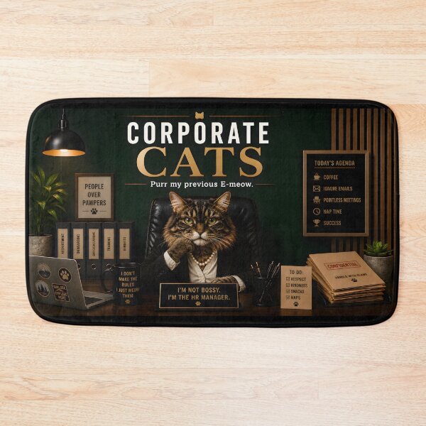 Item preview, Corporate Cats – Purr My Previous E-Meow Funny Office Cat designed and sold by RockyMemes.