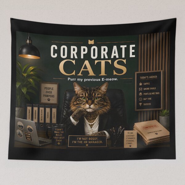 Item preview, Corporate Cats – Purr My Previous E-Meow Funny Office Cat designed and sold by RockyMemes.