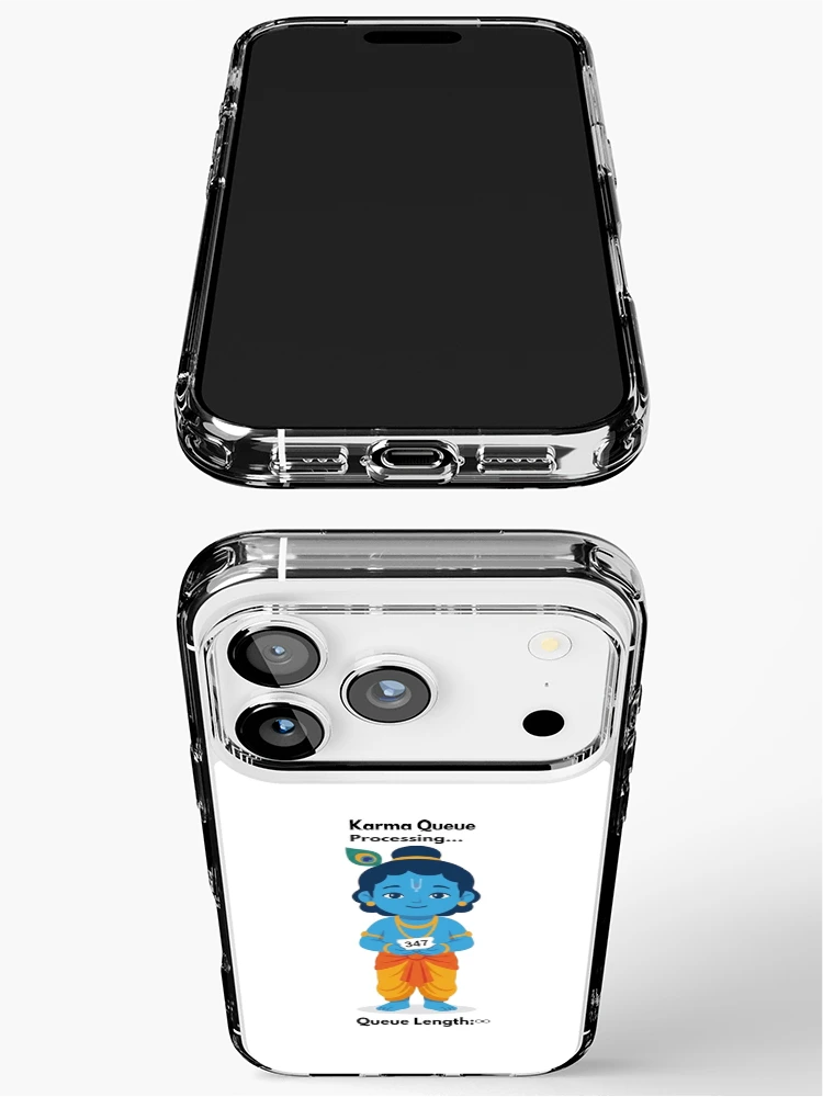 Thumbnail 3 of 5, iPhone Case, Karma Queue Processing | Developer Humor Sticker | Krishna Inspired designed and sold by BhaktiByte.