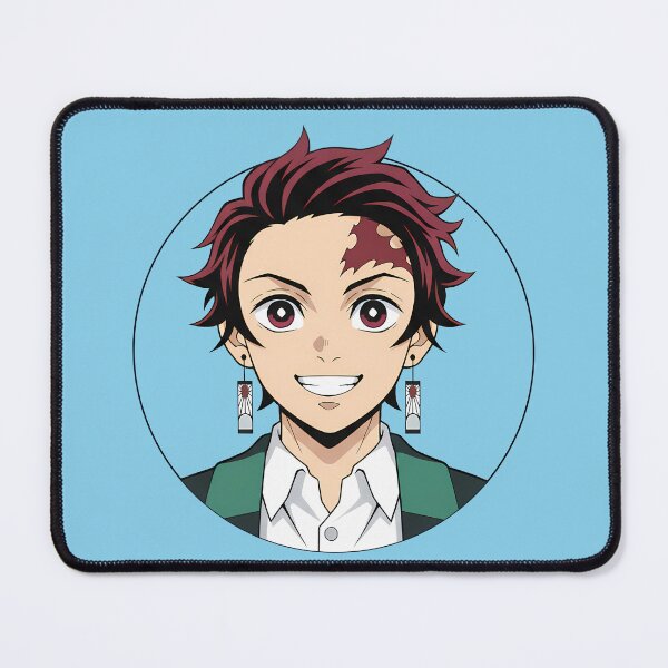 Item preview, anjiro Kamado, showcasing his iconic dark red-tipped spiky hair, large gentle burgundy eyes, and the prominent scar on the upper left side of his forehead. designed and sold by luffy2374.