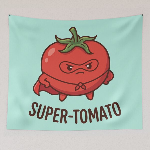 Item preview, Super Tomato Funny Superhero Vegetable Mascot designed and sold by Amir Faysal.