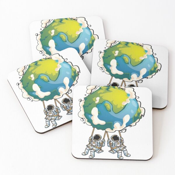 Item preview, Two Astronauts Swinging from Planet Earth designed and sold by RoyalDeluxGo.