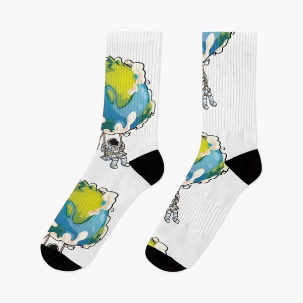Item preview, Two Astronauts Swinging from Planet Earth designed and sold by RoyalDeluxGo.