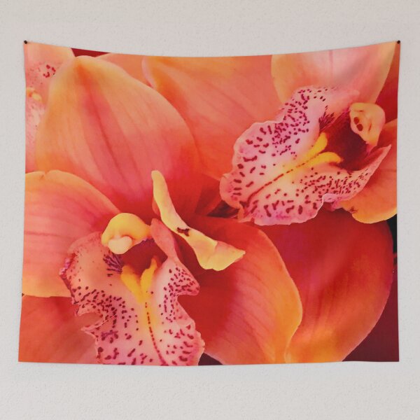 Item preview, Tropical Tangerine-Hues Orchid Flowers Art Photo designed and sold by DEC02.