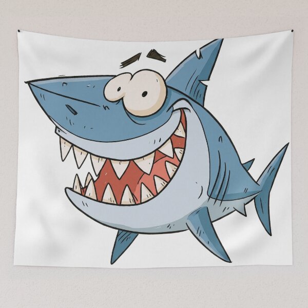 Item preview, Funny Cartoon Shark | Cute Smiling Shark Illustration designed and sold by Brightberry Studio.