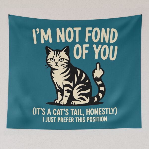 Item preview, Funny Rude Cat Sarcastic Tail Humor designed and sold by Amir Faysal.