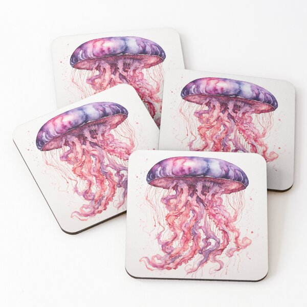 Item preview, Jellyfish Watercolor Art — Ocean Print designed and sold by RawNaturePrints.