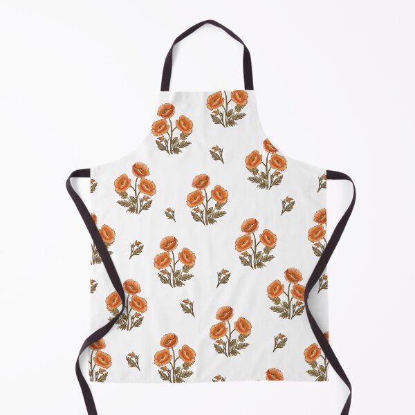 Item preview, Vintage Orange Poppy Floral Pattern | Cottagecore Botanical Flowers Seamless Print designed and sold by neenu-bhasin11.