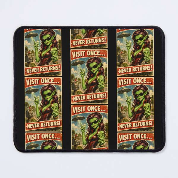 Item preview, Vintage Sci Fi UFO Cool Female Alien Poster designed and sold by Genius Geek.