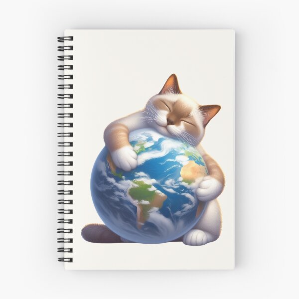 Item preview, Cozy Sleeping Siamese Cat Embracing Earth designed and sold by CatandTea.