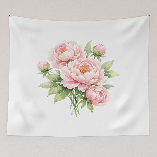Item preview, Watercolor Pink Peony Bouquet designed and sold by odkocreative.