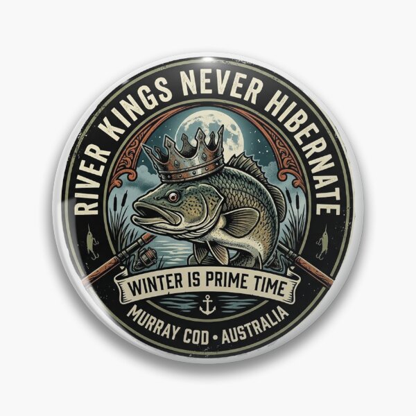 Item preview, River Kings Never Hibernate Murray Cod Fishing Vintage Australian Angler  designed and sold by Yellowriversss.