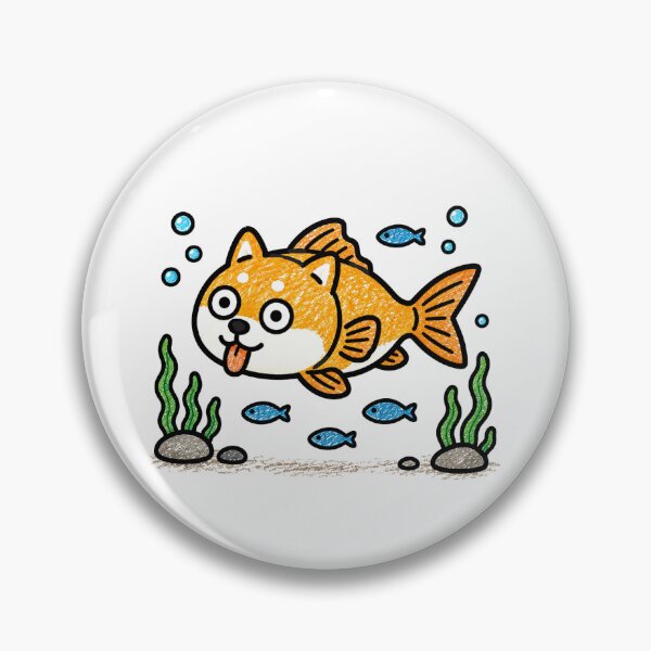 Item preview, Funny Shiba Goldfish Cute Kawaii Dog Fish Hybrid Cartoon Animal designed and sold by Tiny Paw by jojojo Studio.