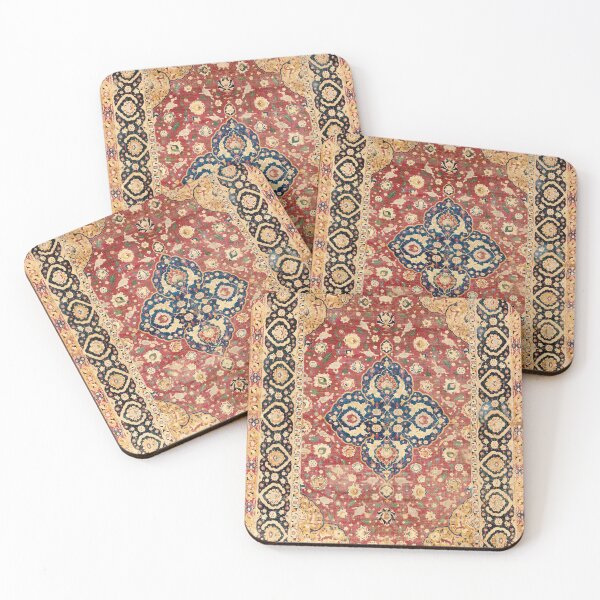 Item preview, 16th Century Silk Kashan Carpet Print  designed and sold by Vicky Brago-Mitchell®.