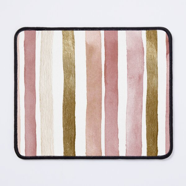 Item preview, Elegant Blush Pink and Gold Watercolor Stripes Pattern designed and sold by LinaDesign Store.