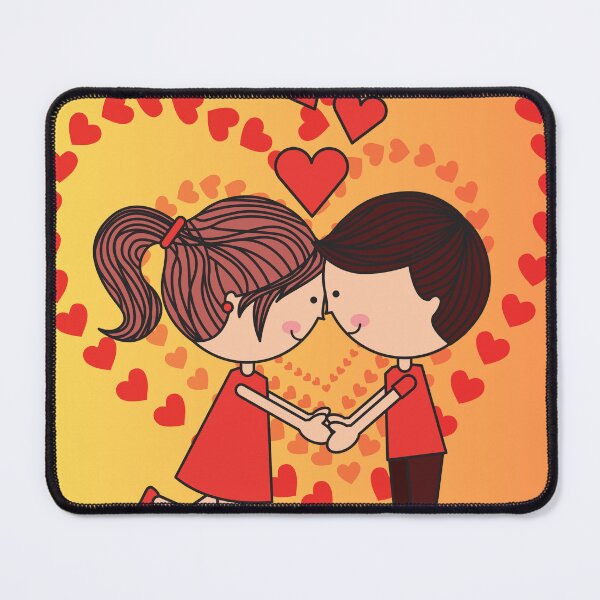 Item preview, Cute Cartoon Couple in Love - Romantic Hearts Valentine Design designed and sold by ranivibes008.