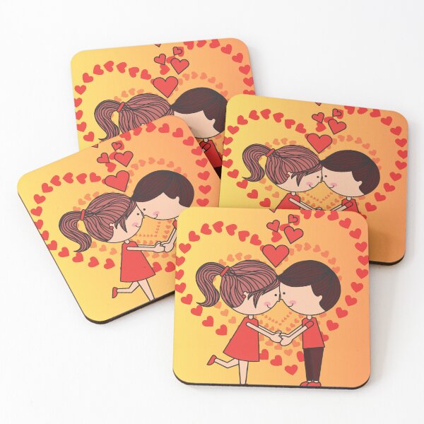 Item preview, Cute Cartoon Couple in Love - Romantic Hearts Valentine Design designed and sold by ranivibes008.