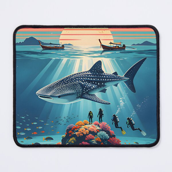 Item preview, Retro tropical sunset poster illustration of Richelieu Rock, Andaman Sea, Thailand. designed and sold by Spirit of Siam.