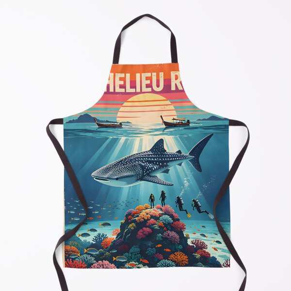 Item preview, Retro tropical sunset poster illustration of Richelieu Rock, Andaman Sea, Thailand. designed and sold by Spirit of Siam.