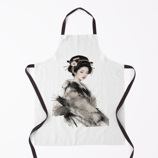 Item preview, Japanese Geisha Ink Wash Art | Elegant Sumi-e Style T-Shirt Design designed and sold by ELVIN DESIGNS.