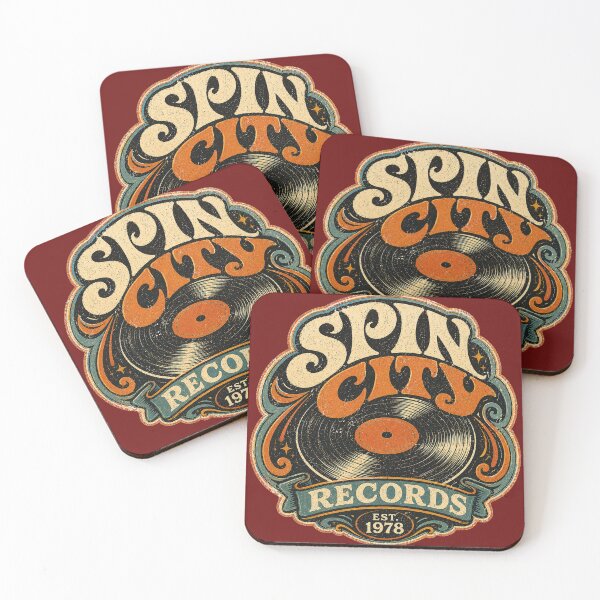Item preview, Spin City Records - Retro Vinyl Store Design designed and sold by Golden Era Studio.