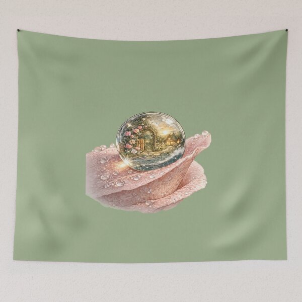 Item preview, Miniature Cottage Garden Dewdrop Watercolor | Dreamy Cottagecore Fantasy Illustration designed and sold by MagicMakerPh⭐⭐⭐⭐⭐.