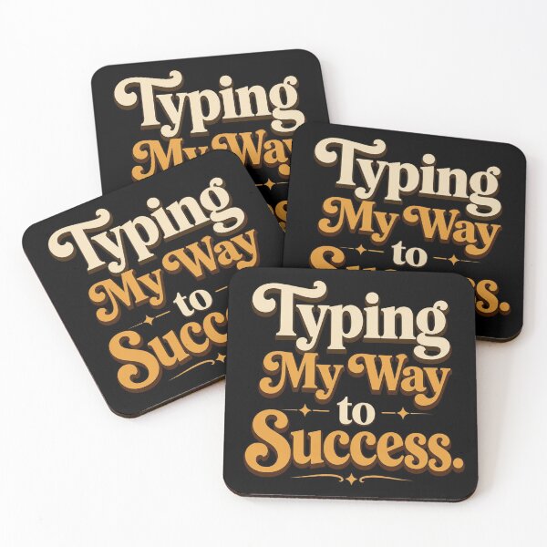 Item preview, Typing My Way to Success. | Retro Productivity Typography Design designed and sold by Irene Catchmind.