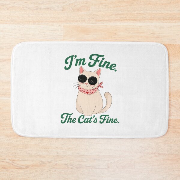 Item preview, I'm Fine The Cat's Fine Funny Sarcastic Cat Sunglasses Vintage Humor Art designed and sold by PrintAura15.