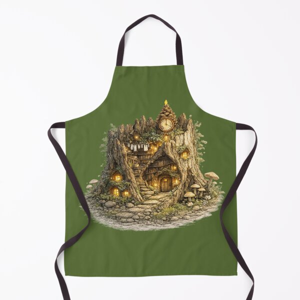 Item preview, Enchanted Tree Stump Village Watercolor | Magical Cottagecore Woodland Illustration designed and sold by MagicMakerPh⭐⭐⭐⭐⭐.