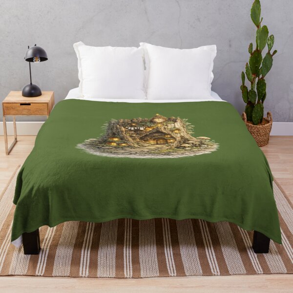 Item preview, Enchanted Tree Stump Village Watercolor | Magical Cottagecore Woodland Illustration designed and sold by MagicMakerPh⭐⭐⭐⭐⭐.