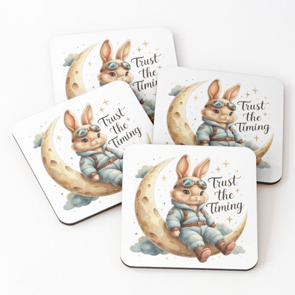 Item preview, Trust The Timing Cute Vintage Bunny Space Aesthetic designed and sold by AQUILAKREO.