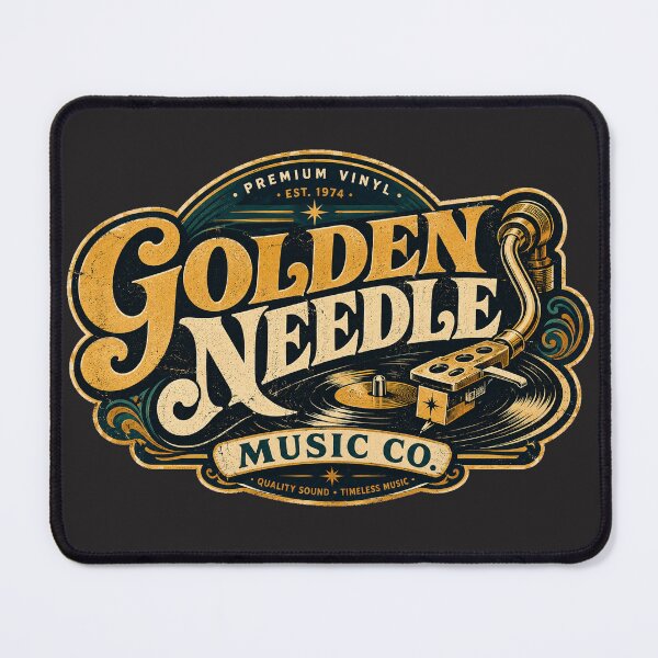 Item preview, Golden Needle Music Co. - Vintage Record Shop Logo designed and sold by JustResultsCo.
