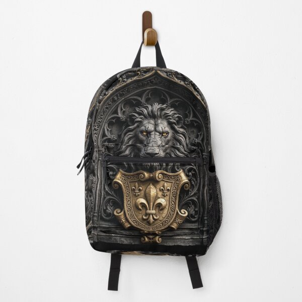Item preview, Lion Head with Fleur-de-Lis Shield — Gothic Sculpture designed and sold by David Mateo ArtWorks.