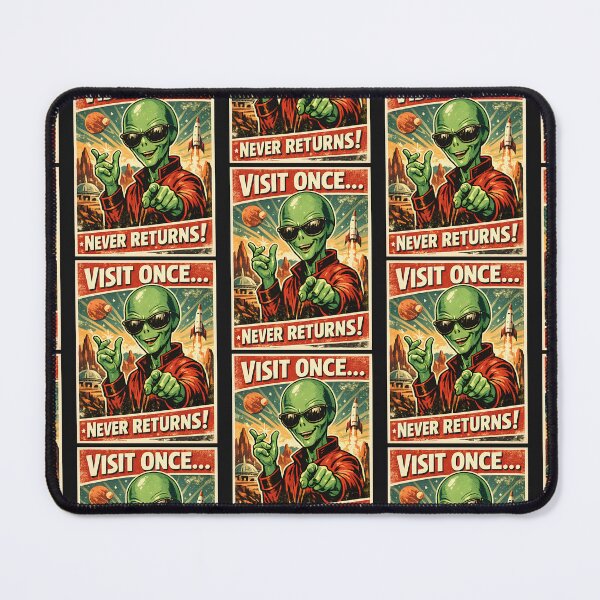 Item preview, Vintage Sci Fi UFO Cool Male Green Alien Poster designed and sold by Genius Geek.