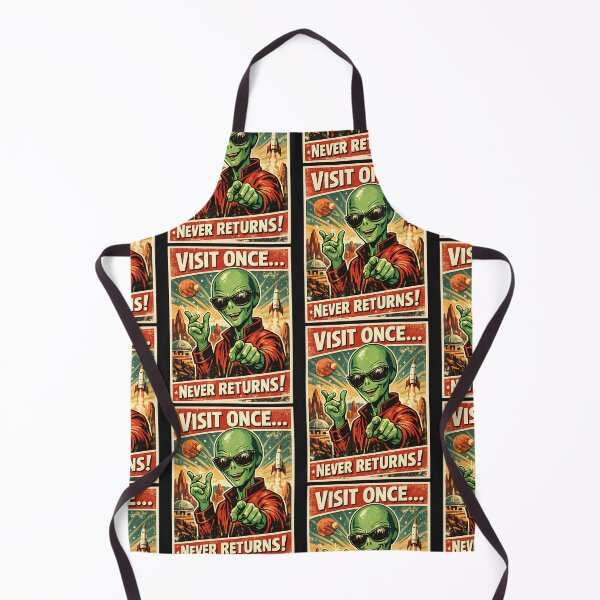 Item preview, Vintage Sci Fi UFO Cool Male Green Alien Poster designed and sold by Genius Geek.