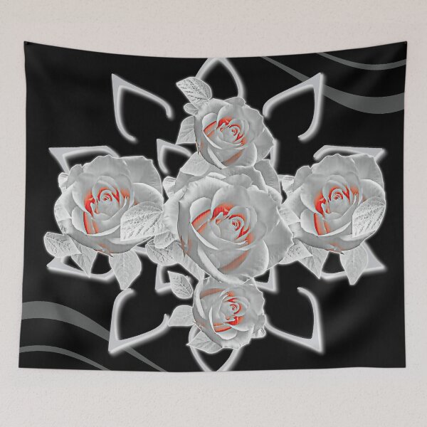 Item preview, Mono-gray Rose Floral Art designed and sold by Dahneray1.