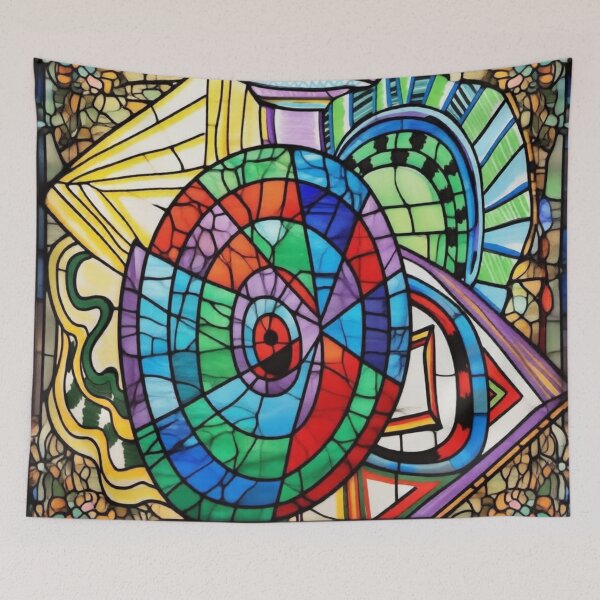 Item preview, beyond dimensions stained glass colorful geometric abstract design designed and sold by SmashingDeals.