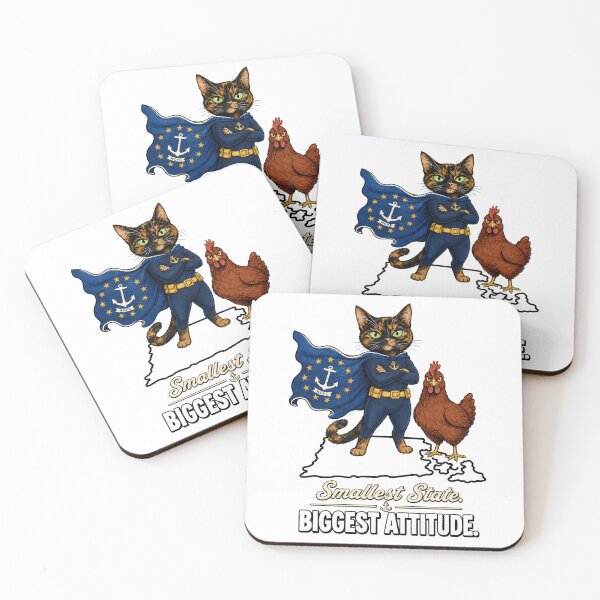 Item preview, Rhode Island — Tortoiseshell Cat Superhero Red Chicken Humor Gift designed and sold by Martin's_Design.